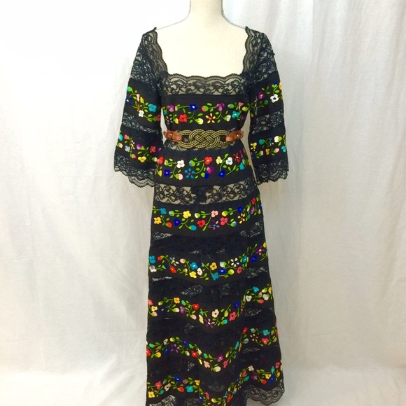 Vintage Mexican Bohemian Maxi Dress❤️ - Picture 2 of 4