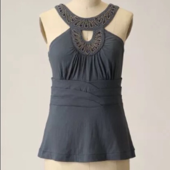 Anthropologie Deletta Mythical Phoenix Beaded Top