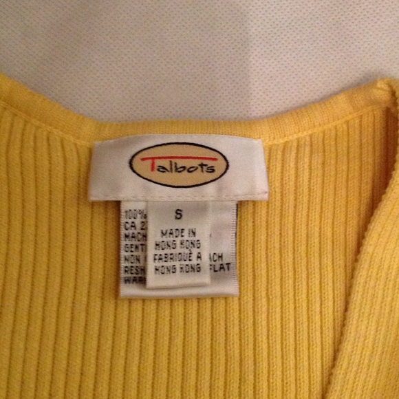 Talbots Yellow Cotton Knit Top - Picture 3 of 3