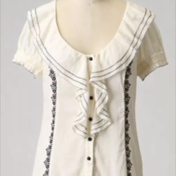 Anthropologie Floreat Stowed Away Blouse