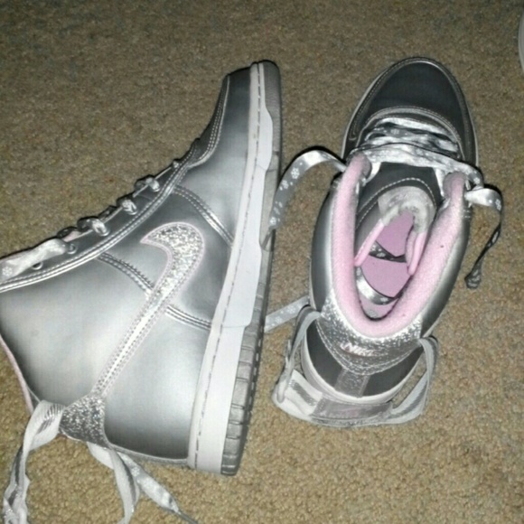 Pink & Silver Sparkly Nike Airs