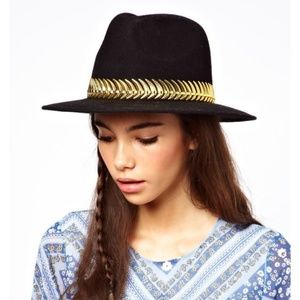 ASOS felt fedora with metal band