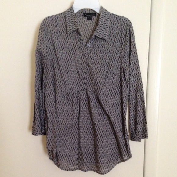 Feather printed black and gray long shirt