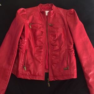 Red leather jacket
