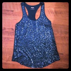 Express Dreamweight cotton sequin racer back tank