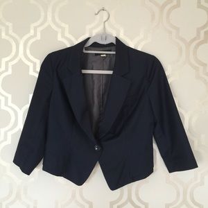 Lux Navy Blue Cropped Blazer