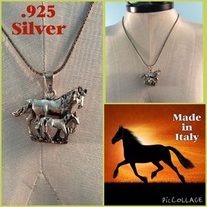Vintage Italian 925 Silver Horse Pendent