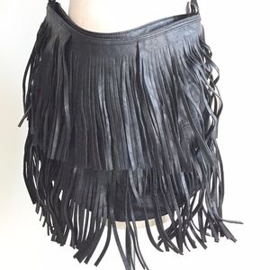 Black fringe bag