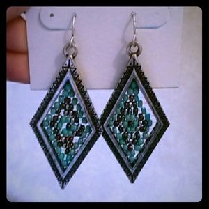 Turquoise beas earrings