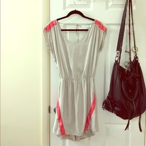 *MODELED* Express Roman Toga Wrap Satin Dress Pink