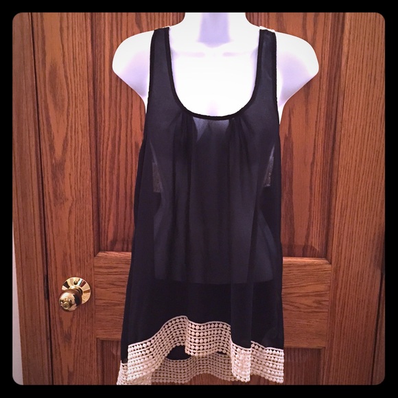 Sheer black high low tank from Nordstrom