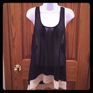 Sheer black high low tank from Nordstrom