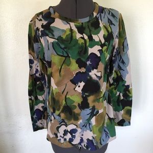 SIMPLY VERA WANG Blue/Green Floral Top