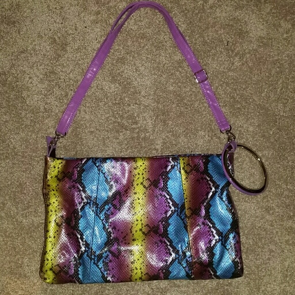 Oversized colorful snake print crossbody/clutch - Picture 1 of 3