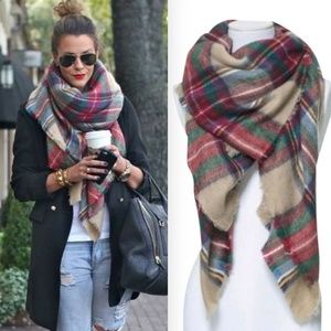 Authentic ZARA Blanket Oversized Scarf Plaid
