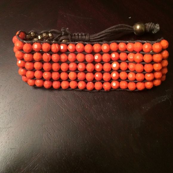 Orange beaded bracelet