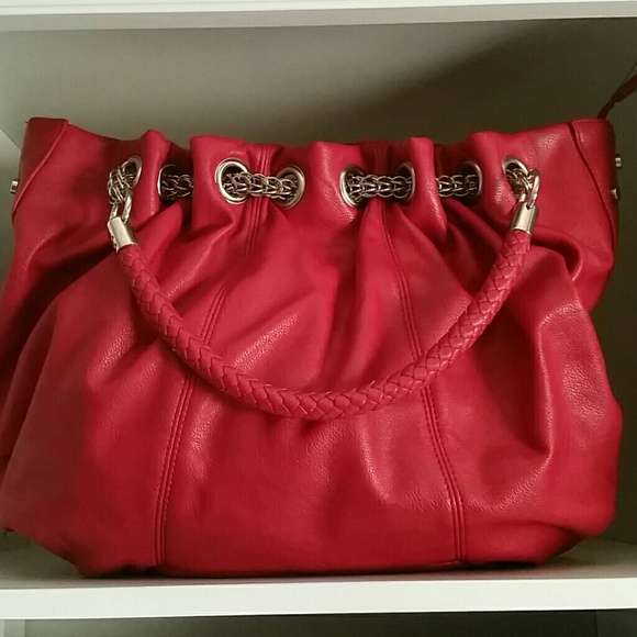 Red hobo handbag
