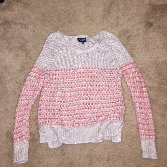 Pink and grey sweater