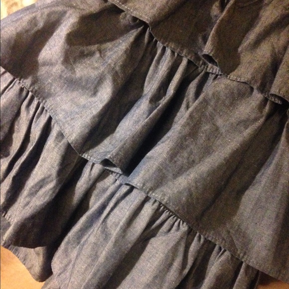 ⭐️ JEAN RUFFLE MINI DRESS⭐️ - Picture 3 of 3