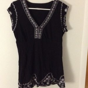 Black embroidered blouse