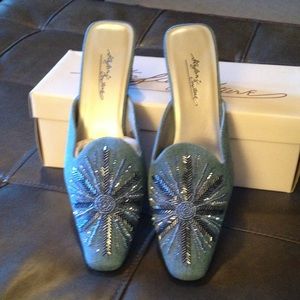 Sequins Denim Kitten Shoes👠