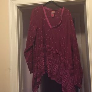 Johnny Was flowy eyelet v-neck top