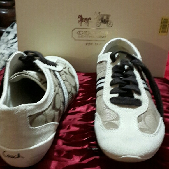 Coach brown,tan andwhite shoes worn  one time, jus