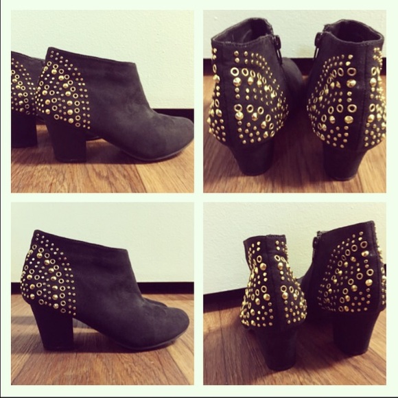 Suede studded boots