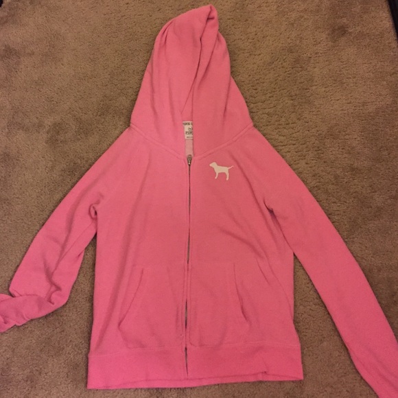 Pink zip up sweatshirt