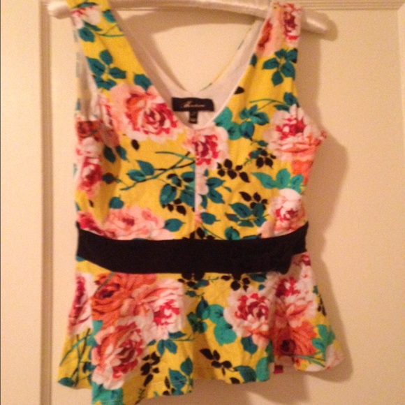 Floral peplum tank top