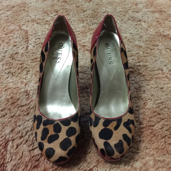 Guess Leopard print and red shoes