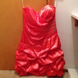 Strapless Orange Dress