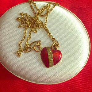 ❤️Vintage Enamel Heart Necklace💖