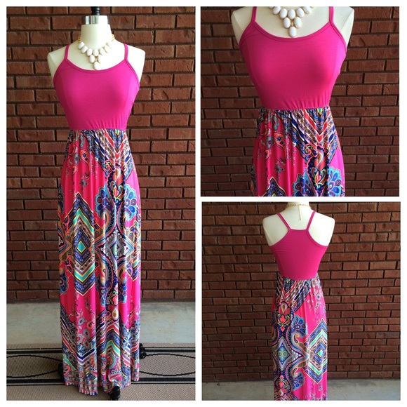 Southern Gem Bright Pink Maxi Dress