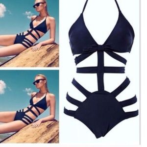 Black Strappy Monokini