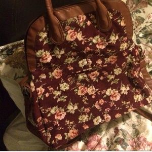 Floral burgundy bag (: