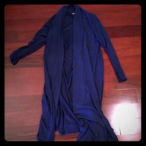 Navy blue sweater duster