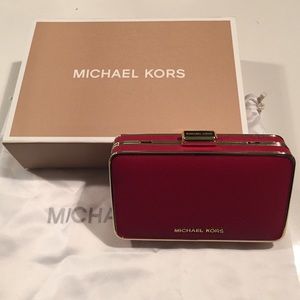 Michael Kors Elsie Saffiano Leather Box Clutch