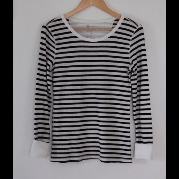 GAP Tops - Striped waffle crew