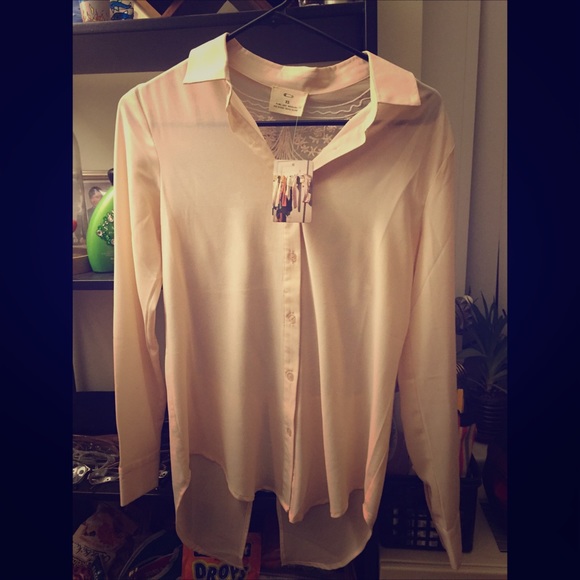 Pins and Needles Light Pink Mesh Back Chiffon Top