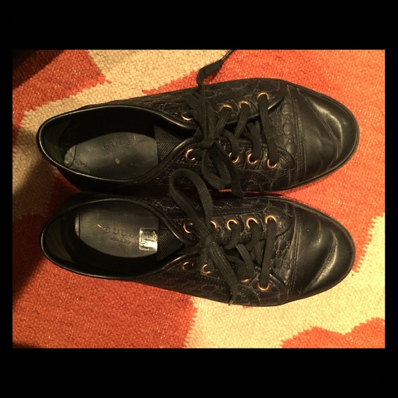 Gucci leather GG flat sneakers - Picture 1 of 2
