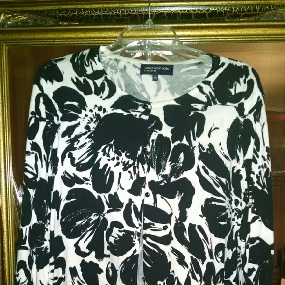 Black and white button up cardigan