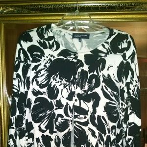 Black and white button up cardigan