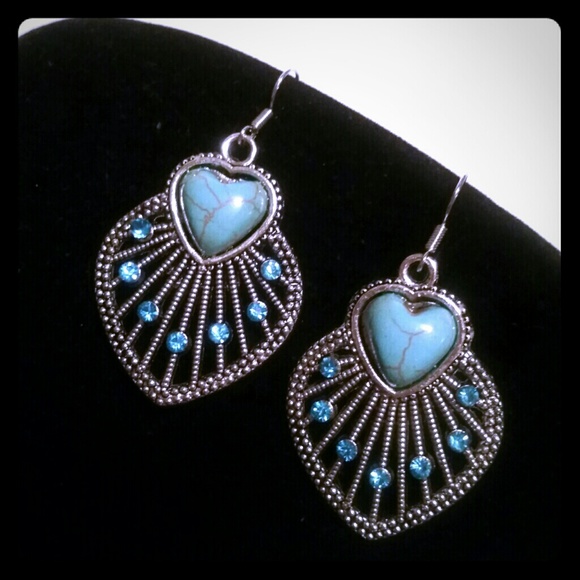 Turquoise heart earrings