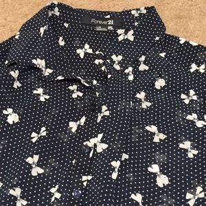 Forever 21 Navy Bow Top