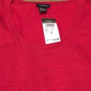 Rue 21 Sparkle Red Long Sleeve