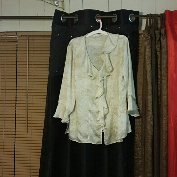 Beagie and  tan blouse