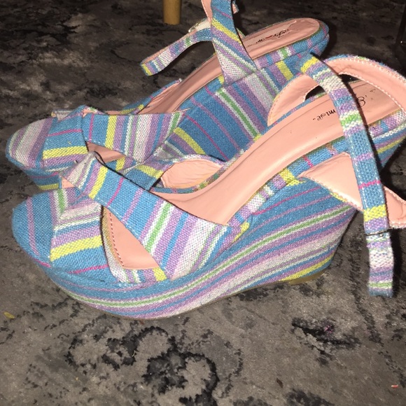 Boho wedges size 10 turquoise by promise