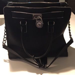Black Michael Kors Hamilton with silver trim