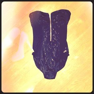 Black strapless bodysuit from Urban Outfitters